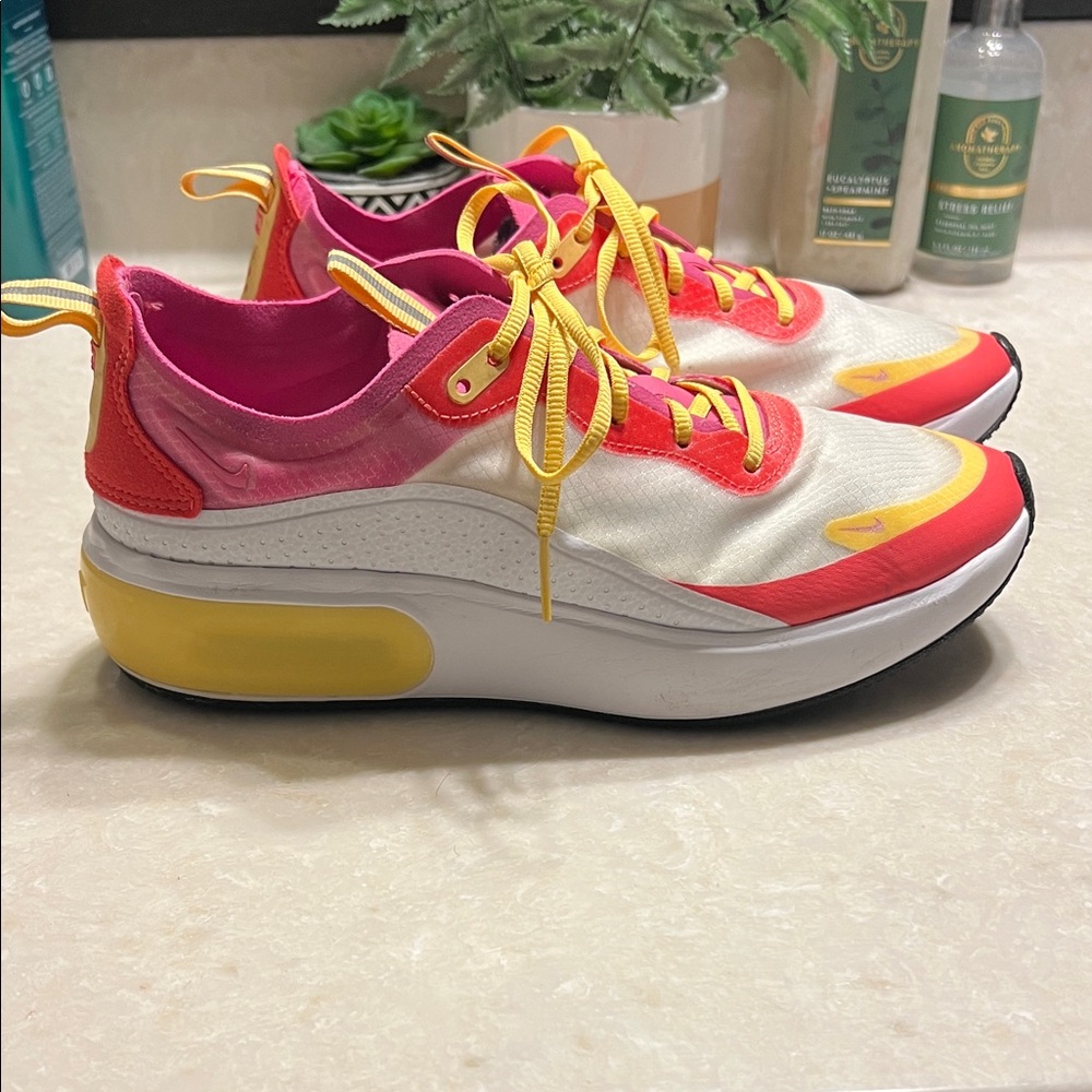 Nike Women's Pink and Yellow Sneakers